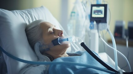 Fototapeta premium A photo of a tele-respiratory therapy session.