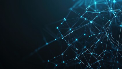 Abstract Network of glowing lines and points