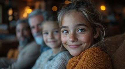 Obraz premium Warm Family Gathering in a Cozy Living Room