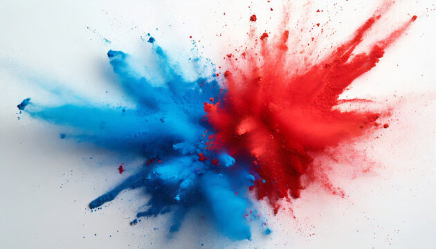 powder explotion on white background