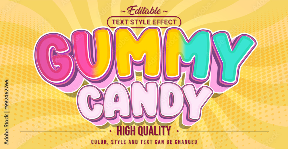 Aufkleber editable text style effect - gummy candy text style theme.