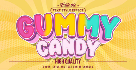Editable text style effect - Gummy Candy text style theme.