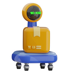 Package weight 3 illustration. parcel scale icon.