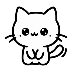 cartoon cute cat animal doodle hand drawn vector illustration template design