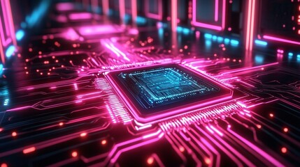 the entire PC interior with a vibrant pink glow