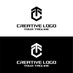 creative letter logo ct desain vektors