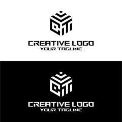 Obraz premium creative letter logo ct desain vektors