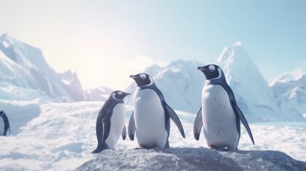 Obraz premium Penguins in the Antarctic