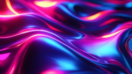 Naklejka premium Abstract Neon Waves