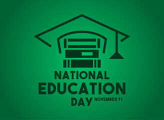 National Education Day. November 11. Gradient background. Poster, banner, card, background.
