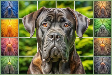 Obraz premium Comprehensive Cane Corso Color Chart Featuring Various Shades and Patterns for Dog Enthusiasts