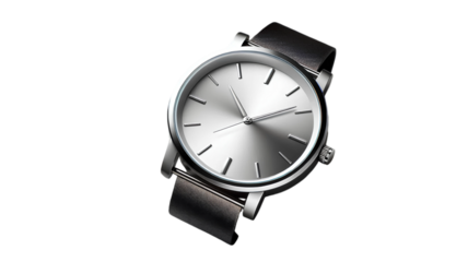 wristwatches with clean dial designs, one featuring a gold frame and another with a brown leather strap, perfect for elegant and modern fashion accessories.