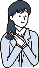 明るい表情のビジネスウーマンのイメージイラスト素材