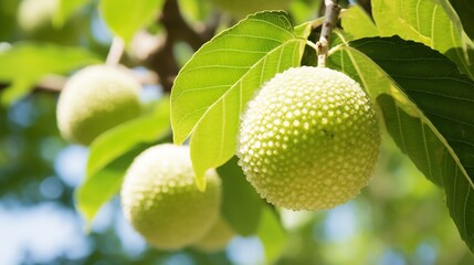 Closeup of langsat fruits hanging tree in a sundappled tropical orchard with the lush greenery softly blurred in the background capturing a vibrant natural setting Scientific name Lansium parasiticum