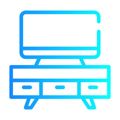 TV cabinet Line Gradient Icon
