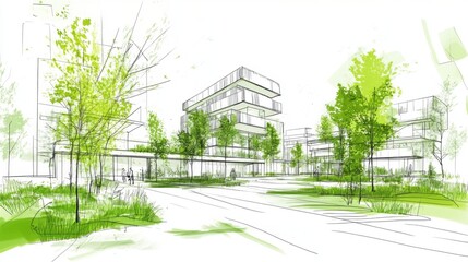 Obraz premium Generative AI plays a crucial role in sustainable urban planning.