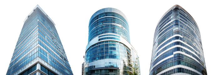 Modern Skyscrapers with Glass Facades