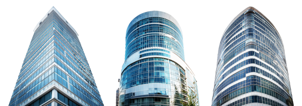 Modern Skyscrapers with Glass Facades