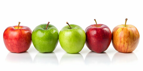 A series of identical apples with one standing out, symbolizing individuality and uniqueness, individuality, uniqueness
