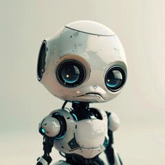 Sad looking futuristic little robot AI generated image