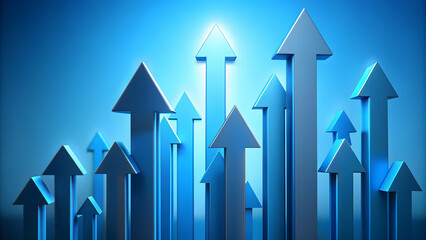 Blue arrows moving upwards symbolizing growth and progress, blue, arrows, moving, upwards, growth, progress