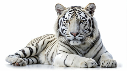 Fototapeta premium White tiger isolated on white background , white tiger, isolated, white background,animal, wildlife, exotic, big cat, rare