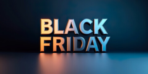 Obraz premium Black Friday is popular shopping event known for significant discounts and sales. This image captures essence of event with bold, metallic lettering that stands out against dark background, evoking