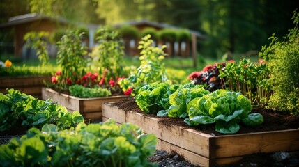 A photo of a well-tended vegetable garden