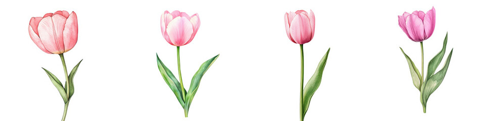 Fototapeta premium Stunning close up image of beautiful pink tulip flowers in full bloom amidst a verdant garden setting showcasing the delicate petals vibrant color