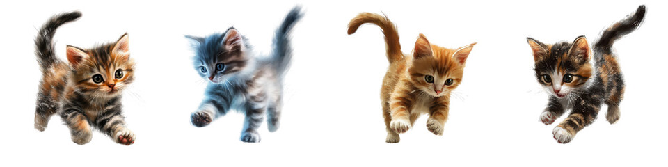 Obraz premium Adorable kittens captured in various playful poses and expressions showcasing their irresistible charm curiosity and energy These captivating kitten images are perfect for use in a variety of design