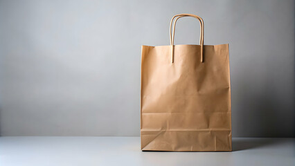 Craft paper bag with twisted handles and natural brown color , eco-friendly, recyclable, packaging, reusable