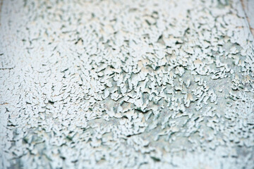 weather peeling painted wooden panel wall
