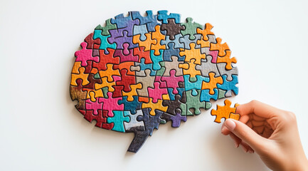 A puzzle brain created, with Generative AI technology.