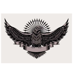 Premium Vector | Black Falcon A Vector Logo Design. Bald eagle with  flag color vector image. Vintage hand drawn of eagle and snake battle vector image.