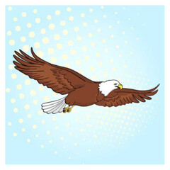 Naklejka premium Premium Vector | Black Falcon A Vector Logo Design. Bald eagle with flag color vector image. Vintage hand drawn of eagle and snake battle vector image.