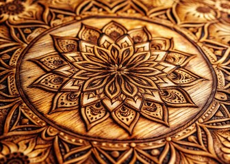 Obraz premium Crafting Unique Art: Burning Intricate Designs into Wooden Surfaces with a Pyrography Tool