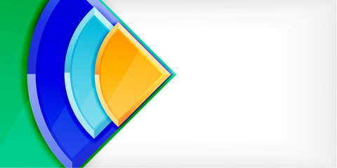 Abstract background - circles and round triangles with 3d effect. Vector Illustration For Wallpaper, Banner, Background, Card, Book Illustration, landing page