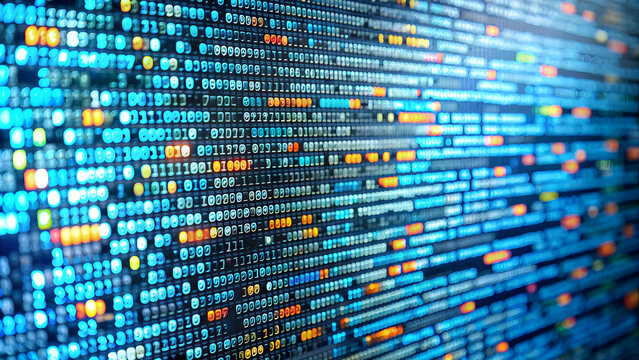 Intricate patterns of code on a programmer's screen. abstract background, programming, software development, coding