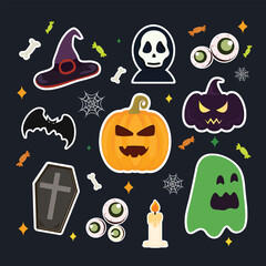 Halloween element collection for Halloween day celebration.