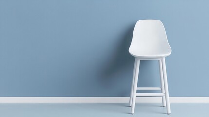 High chair with a matte white finish and an adjustable footrest, matte white, simple elegance