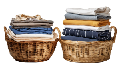 PNG pile of clothes isolated transparency background. Generative AI