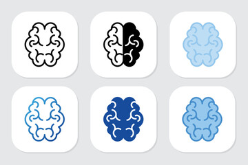 brain icons with various design styles