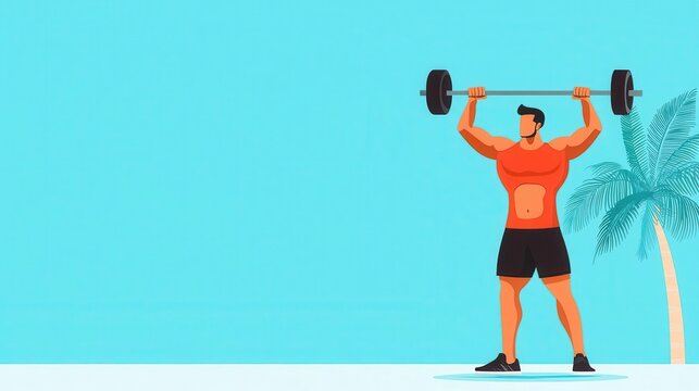 Micro workout coach, personalized training, flat design illustration
