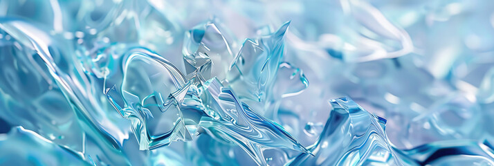 Translucent blue and aqua abstract background featuring fluid, wavy shapes that evoke sense of calm and serenity. interplay of light creates mesmerizing visual effect