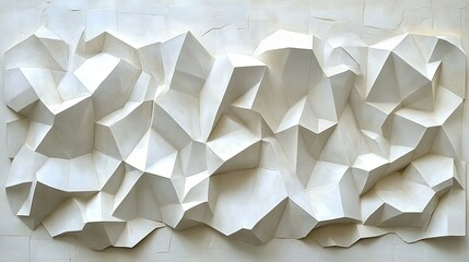 Fototapeta premium Abstract White Geometric Wall Sculpture