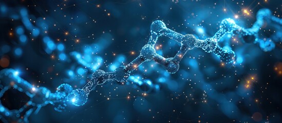 Abstract DNA Double Helix Structure with Glowing Particles