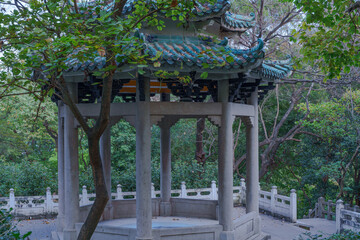 Traditional Chinese architectural pavilion in the park