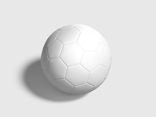 White Blank Soccer ball isolated Mockup 3D Rendering