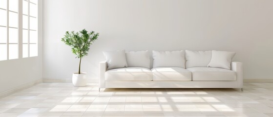 Fototapeta premium Contemporary Living Space, a sleek and stylish modern room showcasing minimalist design, vibrant colors, and innovative furniture arrangements for a fresh interior ambiance.