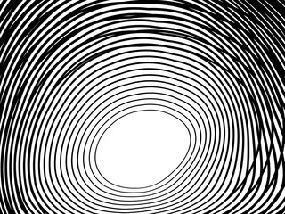 Black tangled thread background. Circular abstract pen stroke vector illustration, on a white background. Tangled scribbles hand drawn doodles. Vector illustration isolated on white background.